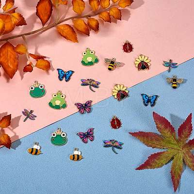 20Pcs 10 Style Alloy Enamel Pendants ENAM-SZ0002-89-1