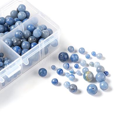 340Pcs 4 Sizes Natural Blue Aventurine Beads G-LS0001-19-1