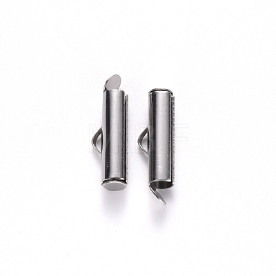 304 Stainless Steel Slide On End Clasp Tubes STAS-S115-01E-P-1