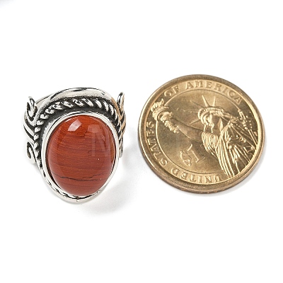 Natural Red Jasper Adjustable Rings RJEW-I108-01AS-18-1