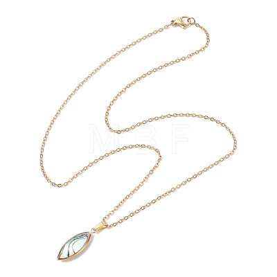 Natural Paua Shell Pendant Necklaces NJEW-JN05141-1