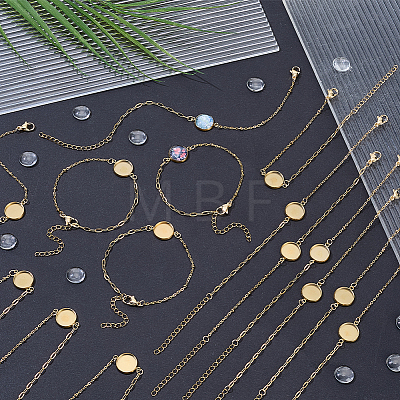 16Pcs 304 Stainless Steel Paperclip Chain Satellite Chain Bracelet Making BJEW-SP0001-32B-1
