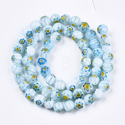 Round Millefiori Glass Beads Strands X1-LK-P001-36-1