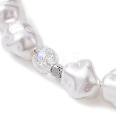 Nuggets Plastic Imitation Pearl & Glass & Synthetic Non-magnetic Hematite Beaded Bracelets for Women BJEW-JB10569-1