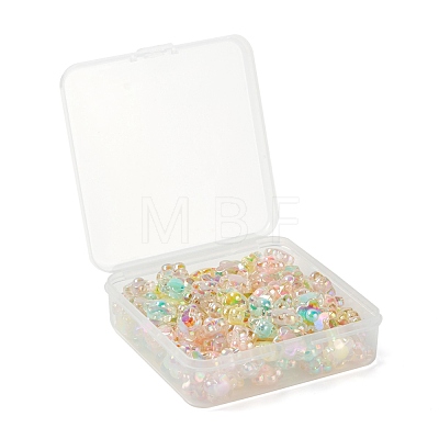 110Pcs 5 Colors Transparent Acrylic Beads X1-TACR-LS0001-05-1