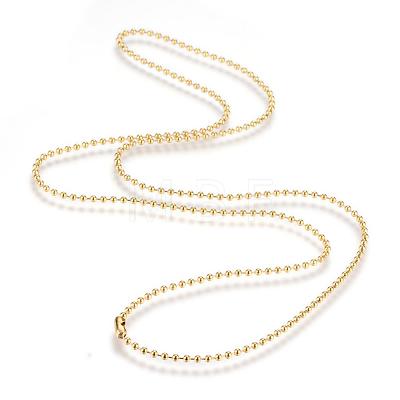 304 Stainless Steel Ball Chain Necklace X-MAK-R012-02G-1