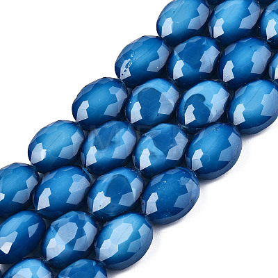 Opaque Solid Color Glass Beads Strands GLAA-N032-02C-1