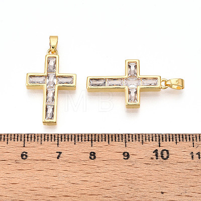 Brass Micro Pave Cubic Zirconia Pendants KK-N257-32G-1