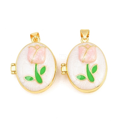 Brass Locket Pendants KK-D232-09G-01-1