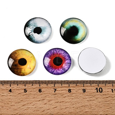 Printed Transparent Glass Cabochons GL-CBAA22A-12-1