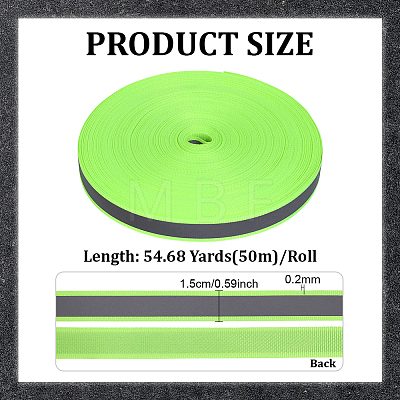 50M Reflective Polyester Ribbons OCOR-WH0070-306A-1