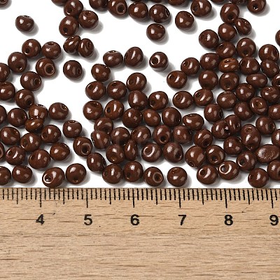 6/0 Opaque Baking Paint Glass Seed Beads SEED-M012-02A-14-1