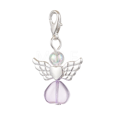 Heart Angel Acrylic Pendant Decorations HJEW-JM02538-02-1