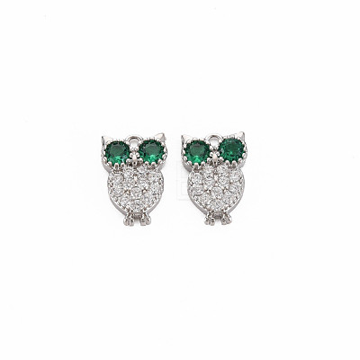 Brass Micro Pave Cubic Zirconia Charms KK-S364-254-1