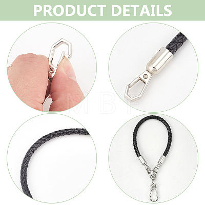 WADORN 2Pcs 2 Colors Braided Imitation Leather Mobile Straps FIND-WR0010-34-1