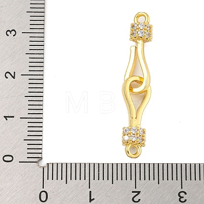 Rack Plating Brass Micro Pave Clear Cubic Zirconia Hook Clasps KK-F876-16G-1