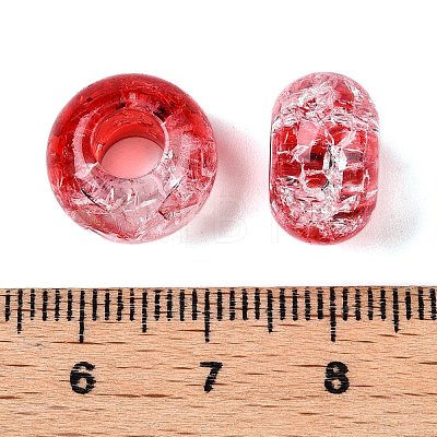 Two Tone Transparent Crackle Acrylic European Beads TACR-P009-B01-06-1