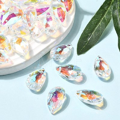 Glass Pendants GLAA-22X13-28AB-1