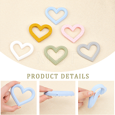 6Pcs 6 Colors Food Grade Eco-Friendly Silicone Beads SIL-CA0001-42-1