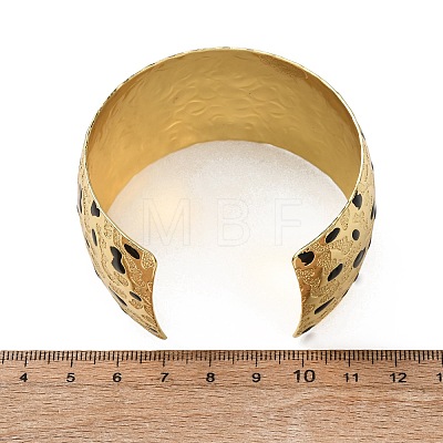 Hammered Brass Enamel Cuff Bangles BJEW-A163-05G-1