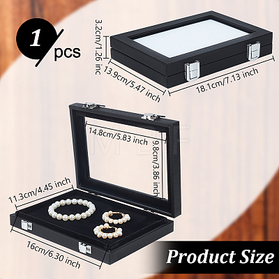 Rectangle Jewelry PU Leather Loose Diamond Storage Box CON-WH0094-45B-1