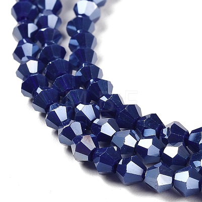 Opaque Solid Color Electroplate Glass Beads Strands EGLA-A039-P4mm-B10-1