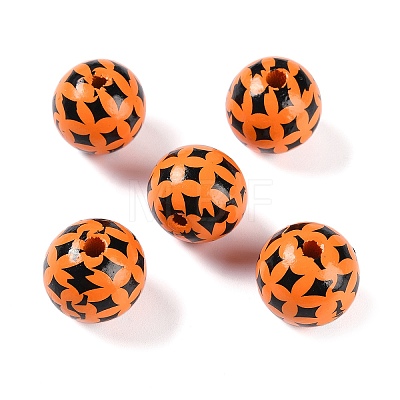 Halloween wood beads WOOD-S064-01B-1