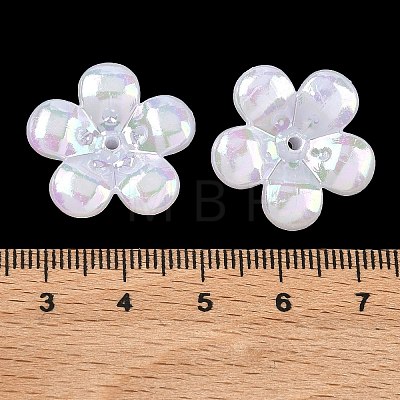 Plating Opaque Acrylic Imitation Shell Bead Cap OACR-P039-03D-1