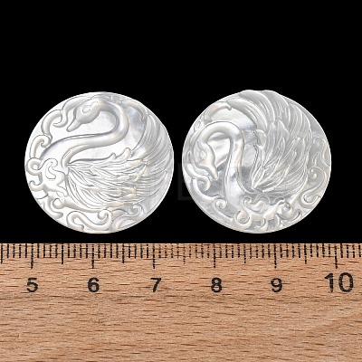 Natural White Shell Carved Cabochons SHEL-G024-03C-1