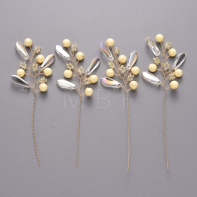 Glass Seed Beads and Brass Wire Wrapped Branch FIND-R086-07E-1
