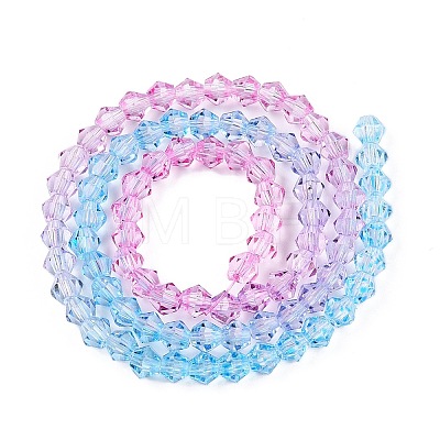 Gradient Color Baking Paint Glass Bead Strands LS-DGLA-A039-T4mm-A06-1