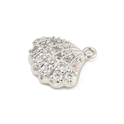 Rack Plating Brass Micro Pave Clear Cubic Zirconia Charms KK-P277-10P-1