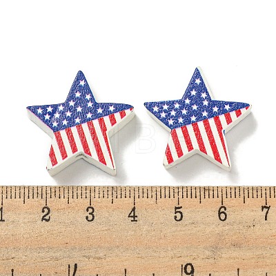 Printed Wood Beads WOOD-G022-07F-1