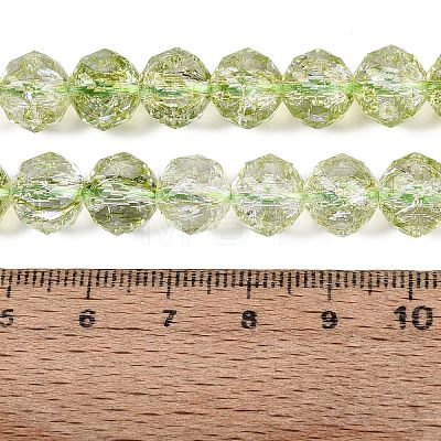 Crackle Transparent Glass Beads Strands GLAA-N063-10mm-07-1
