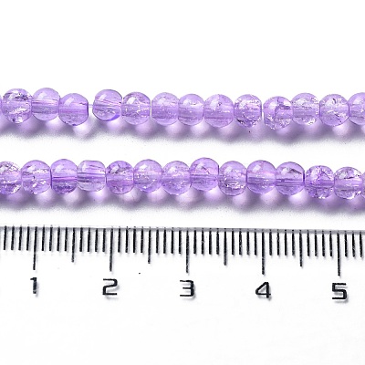 Spray Painted Crackle Glass Beads Strands CCG-Q002-4mm-04-1