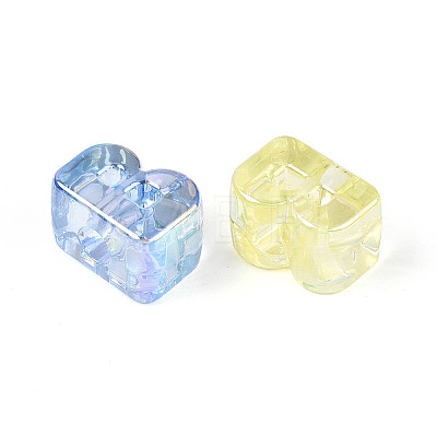 UV Plating Transparent Acrylic European Beads OACR-M027-02B-1