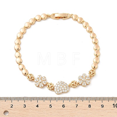 Brass Micro Pave Cubic Zirconia Chain Bracelets KK-R217-40G-1