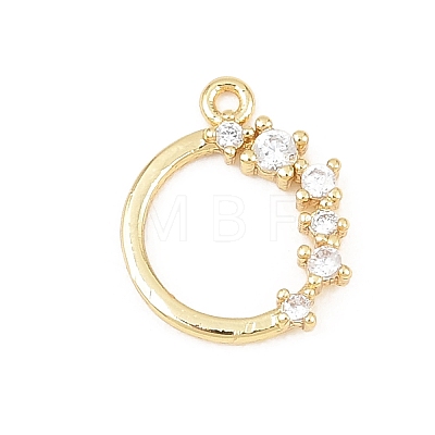 Brass Micro Pave Clear Cubic Zirconia Pendants KK-D225-14G-01-1
