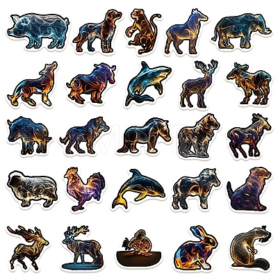 50Pcs Translucent Animals PVC Waterproof Sticker Labels PW-WG98620-01-1