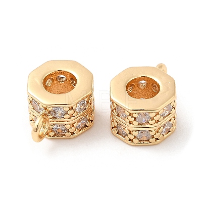 Brass Micro Pave Cubic Zirconia Tube Bails KK-F860-46G-1