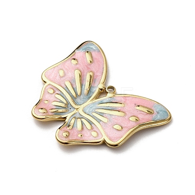304 Stainless Steel Enamel Pendants STAS-I347-01G-02-1