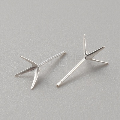925 Sterling Silver Stud Earring Findings LS-STER-WH0008-15F-S-1