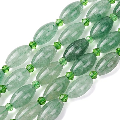 Natural Green Quartz Beads Strands G-G453-C05-8x13mm-1