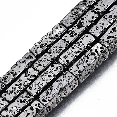 Electroplated Natural Lava Rock Beads Strands G-T114-63-1