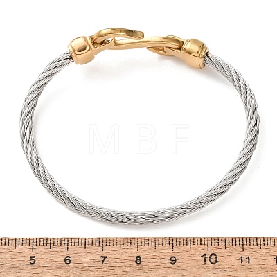 Duo Tone 304 Stainless Steel Twisted Rope Cuff Bangles with S Clasps for Women SA-CBA2192-02GP-1