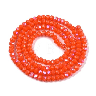 Electroplate Opaque Solid Color Glass Beads Strands EGLA-A044-P1mm-L21-1