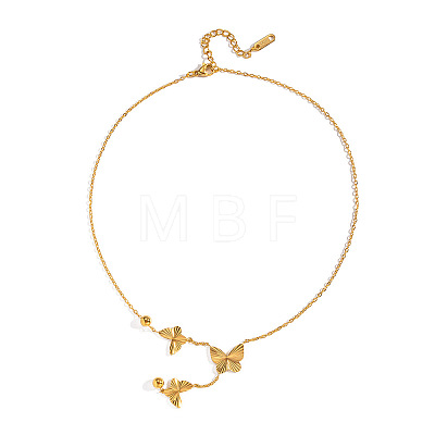 304 Stainless Steel Butterfly Pendant Necklaces for women EV4898-1