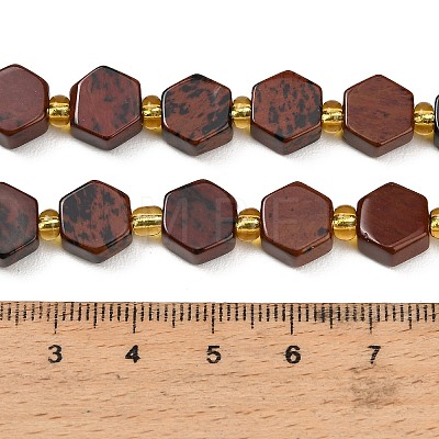 Natural Mahogany Obsidian Beads Strands G-F833-B12-01-1