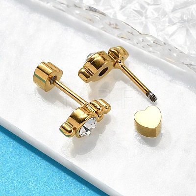 Ion Plating(IP) 304 Stainless Steel Stud Earrings EJEW-A118-17G-02-1