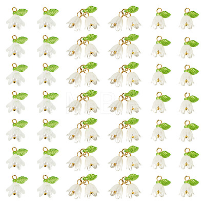 60Pcs 3 Styles ABS Plastic Imitation Pearl & Acrylic Pendants PALLOY-TAC0280-1